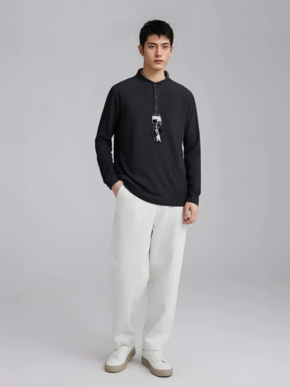 Henley Long Sleeve Tee Unisex Outdoor Sun-Proof Shirt