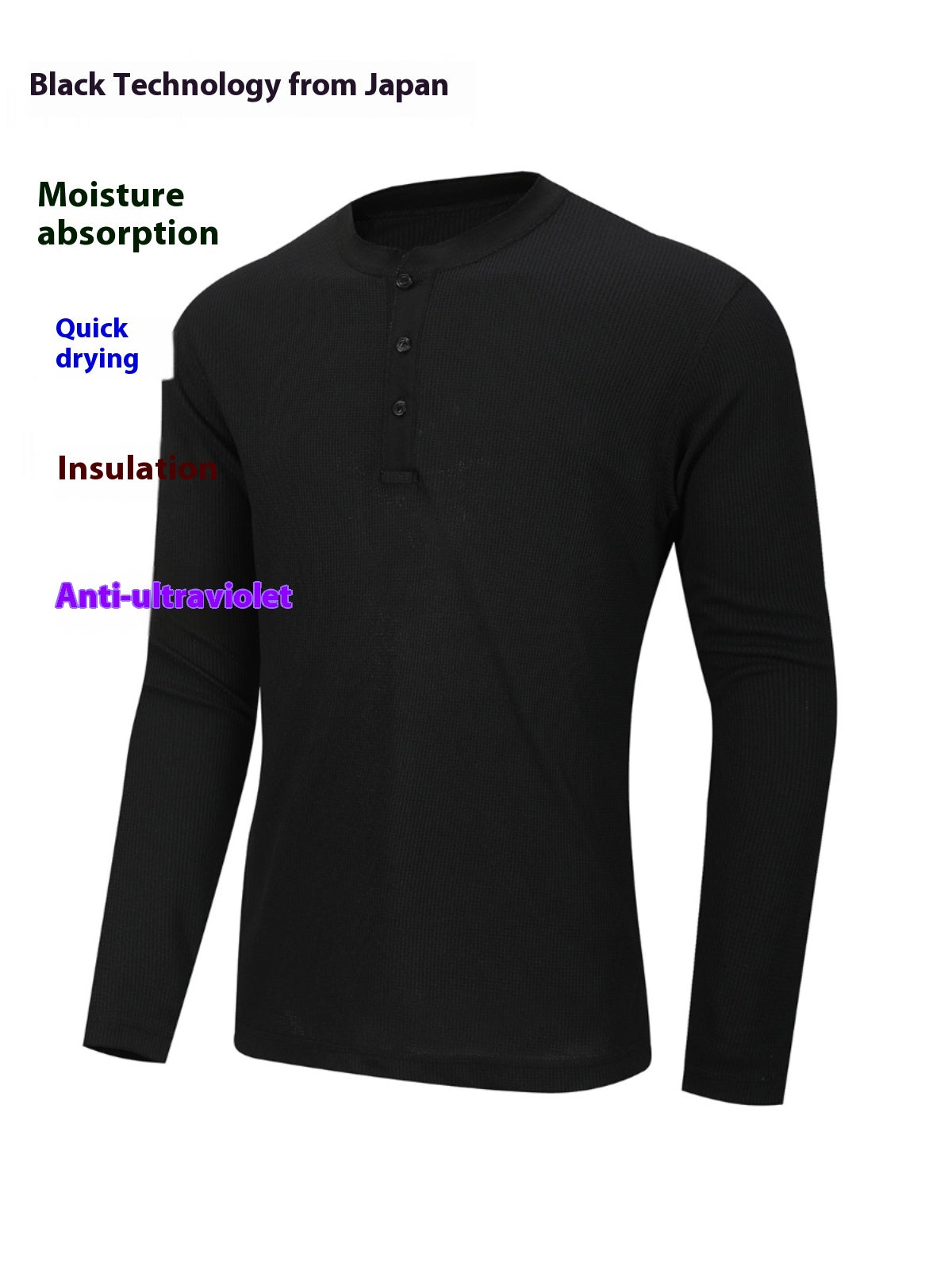Henley Long Sleeve Tee Unisex Outdoor Sun-Proof Shirt